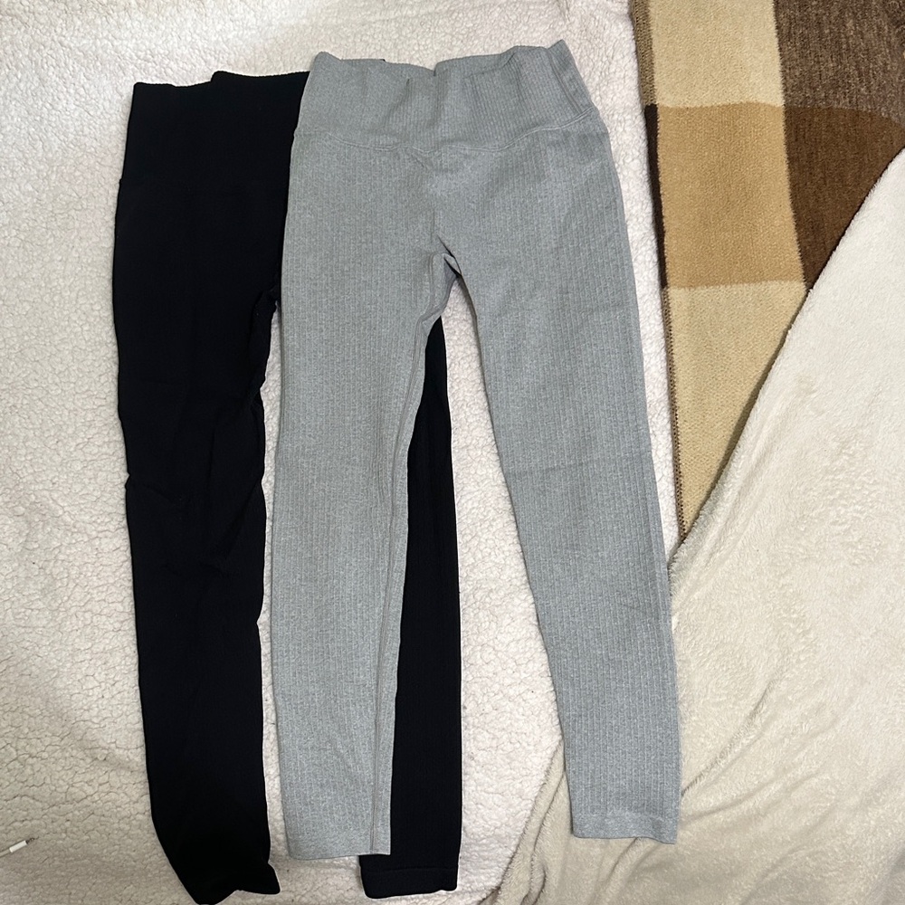 SHEIN teen Black and Gray Leggings
